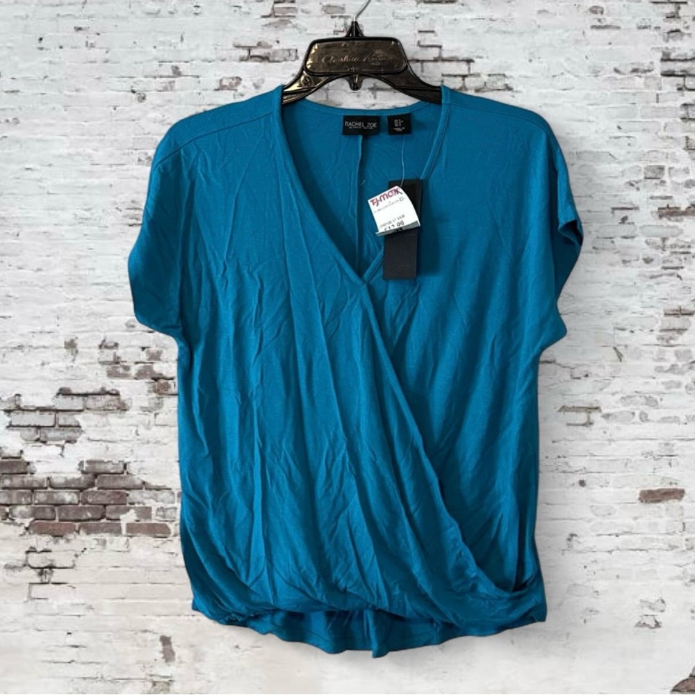 Women's Teal Blue Wrap Top